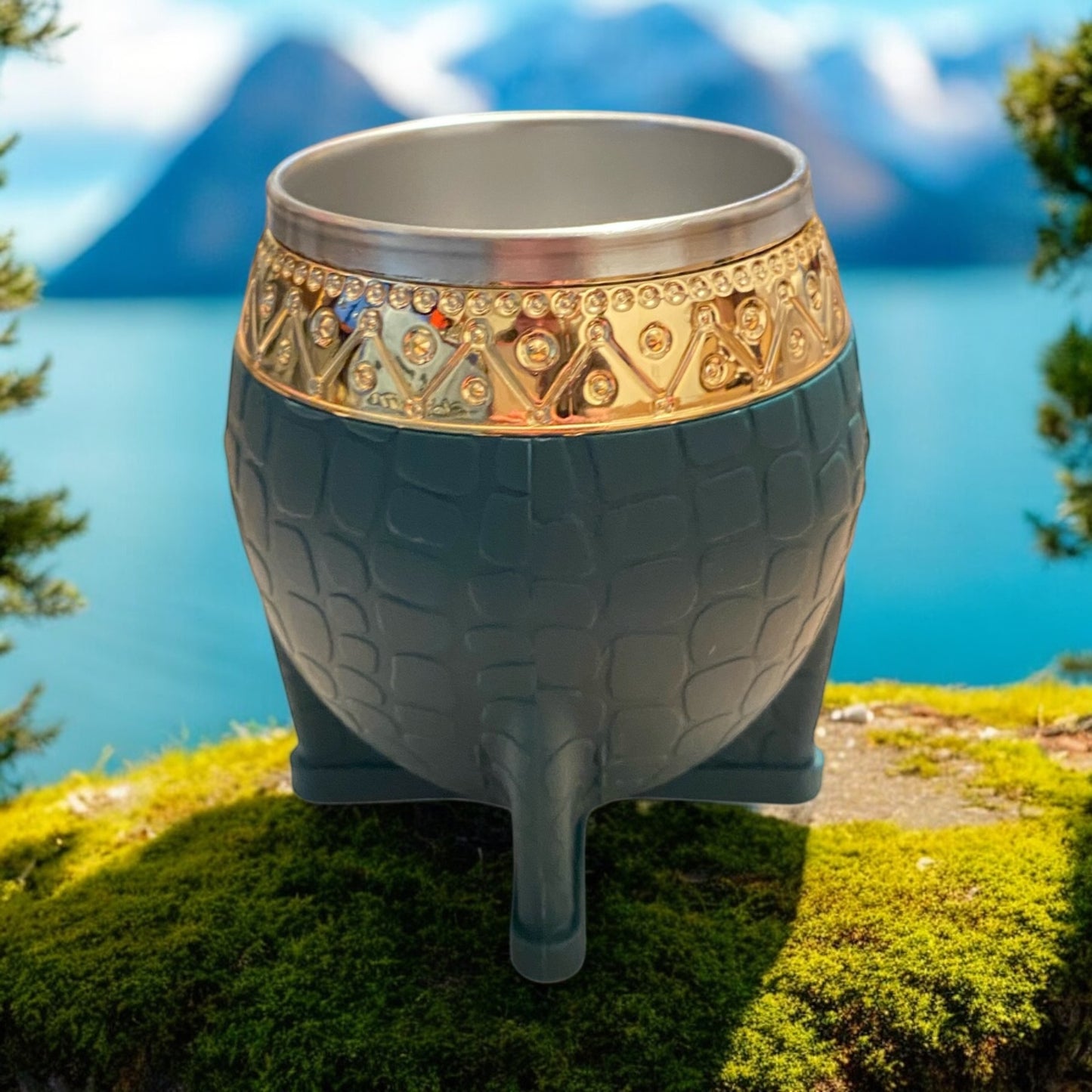 Classic Green Steel Cup (Gold Plated)