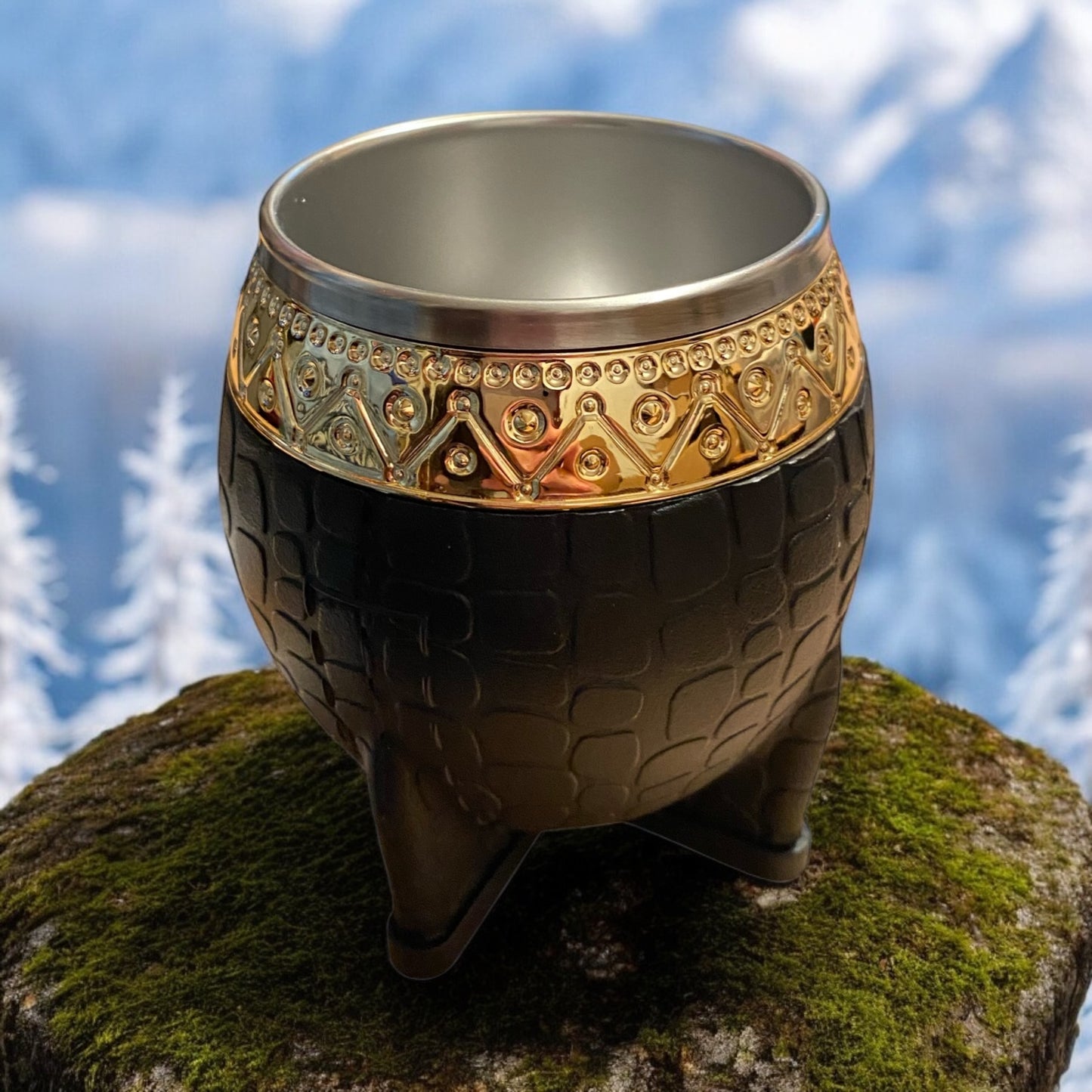 Classic Black Steel Cup (Gold Plated)