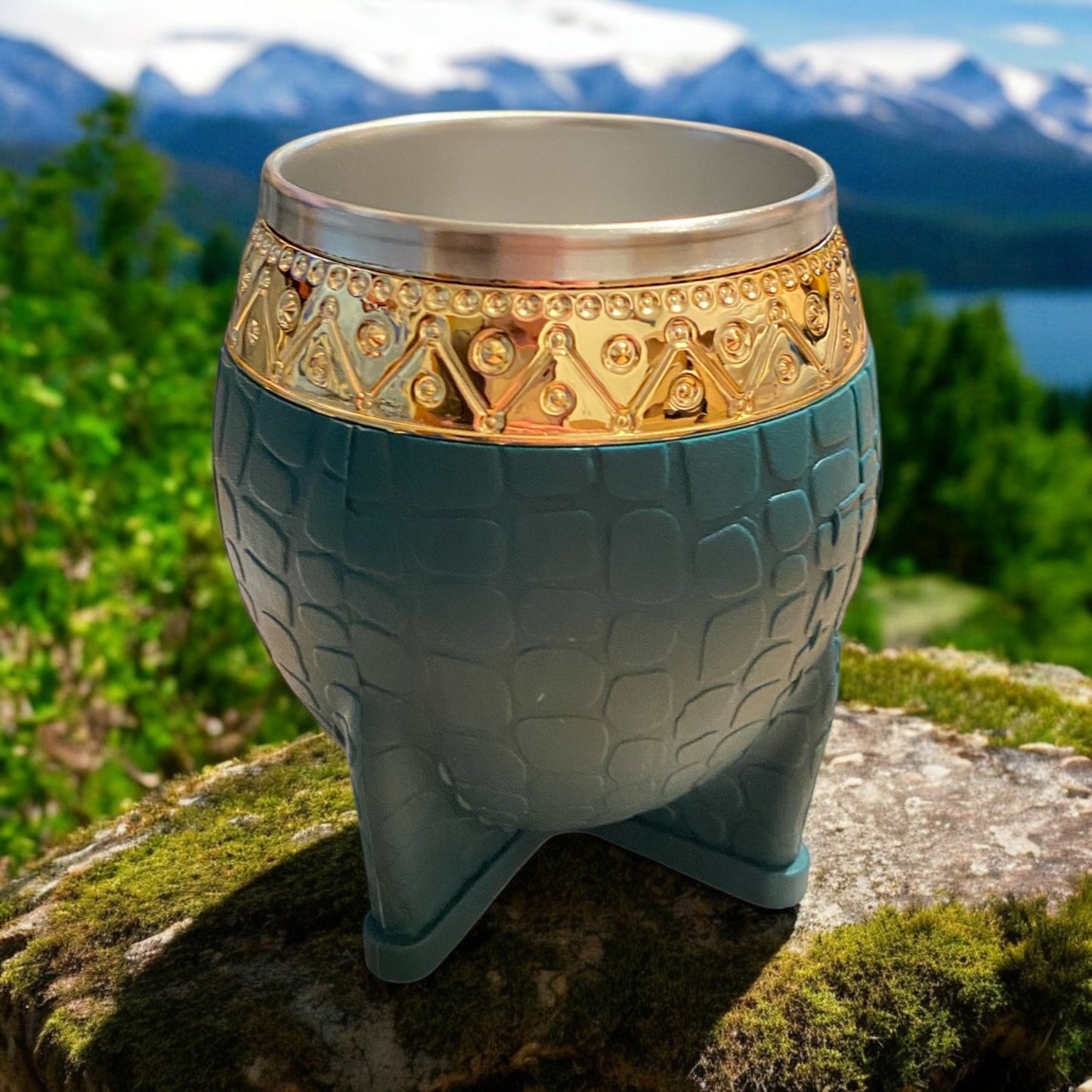 Classic Green Steel Cup (Gold Plated)