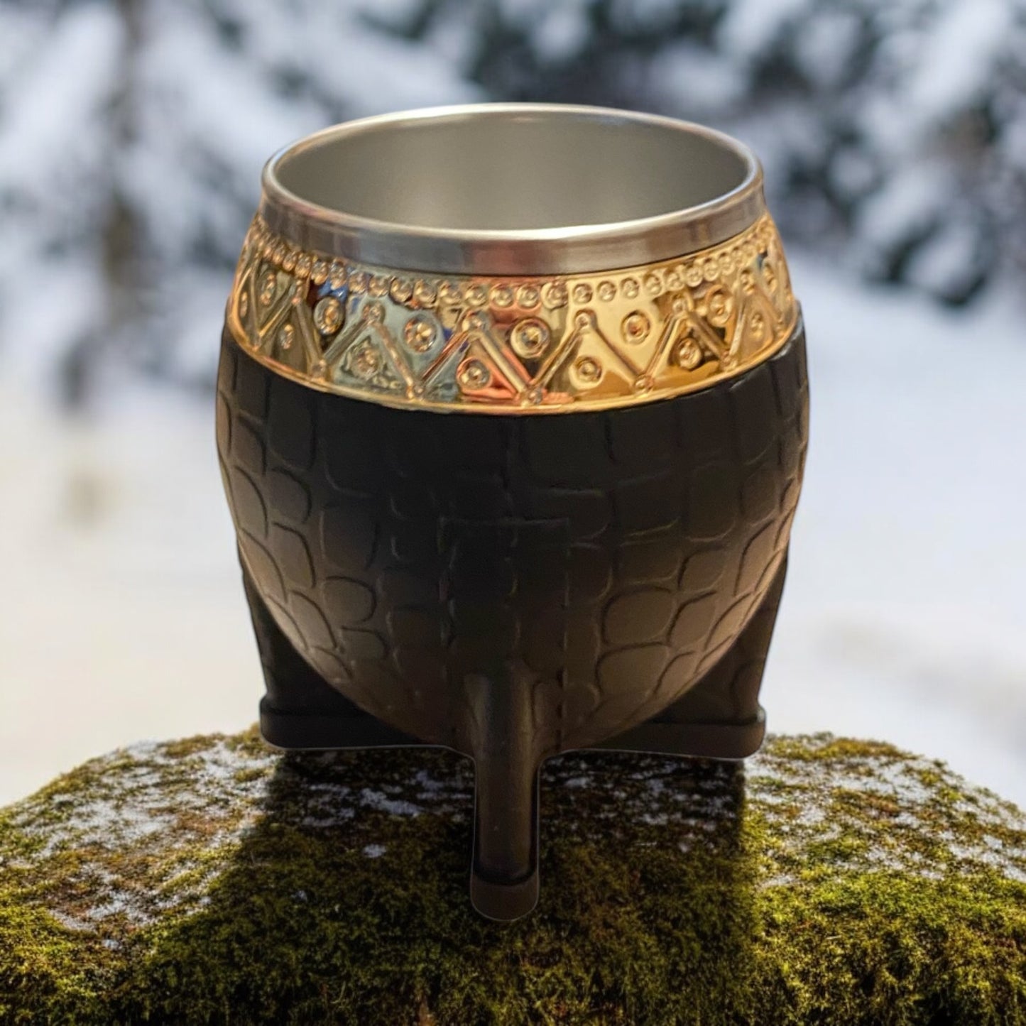 Classic Black Steel Cup (Gold Plated)