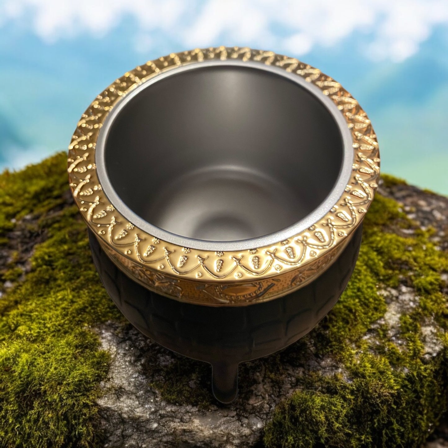 Luxury Black Steel Cup (Gold Plated)