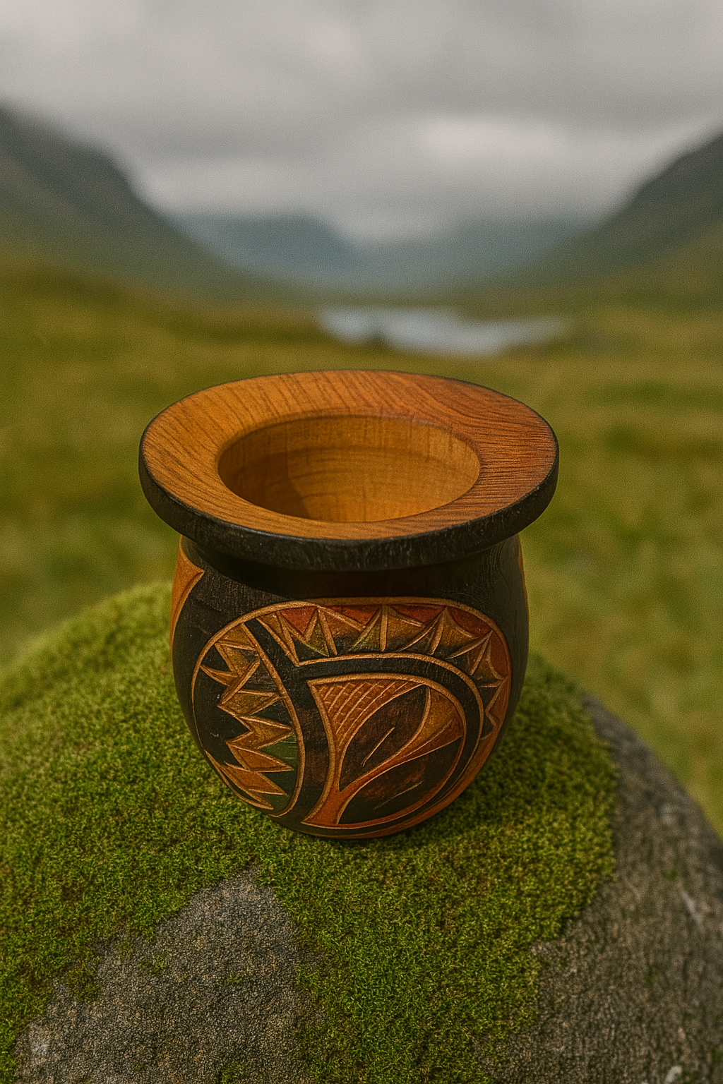 Black Wooden Gourd with Cool Design