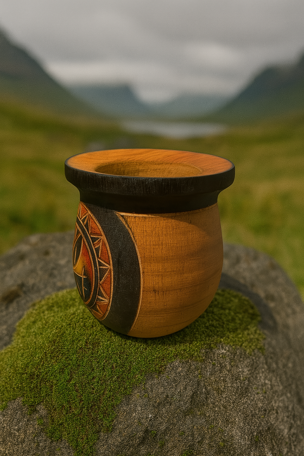 Black Wooden Gourd with Cool Design