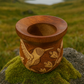 Brown Wooden Gourd with Bird Design